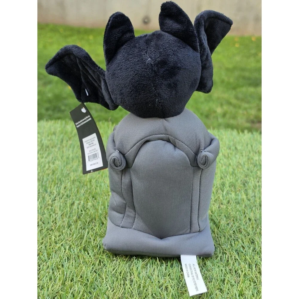 Hyde & Eek!Halloween Animated Sound Bat On Tombstone Stuffed Tabletop Decoration